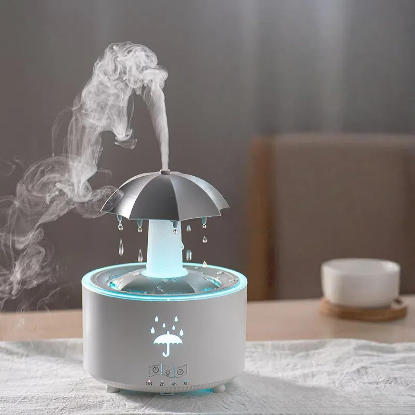 Aromatherapy air humidifier with remote control and colorful lights, complimentary essential oils