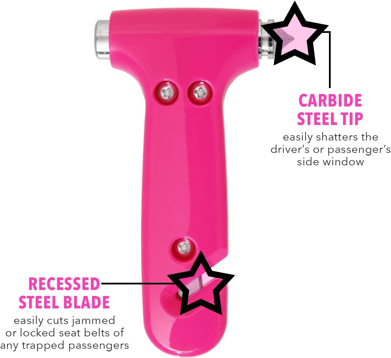 Super-Cute Safety Hammer, Emergency Escape Tool with Car Window Breaker and Seat Belt Cutter, Life Saving Safety & Survival Kit for Women's Safety, Family, Child Rescue