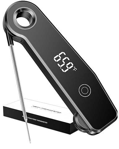 2025 Upgrade Meat Thermometer Digital for Cooking, 0.5s Instant Read Food Thermometer, ±0.5 ℉ Accuracy Kitchen Thermometer, Large LED Display, IP67 Waterproof for Grill, BBQ, Oven, Brewing, Baking