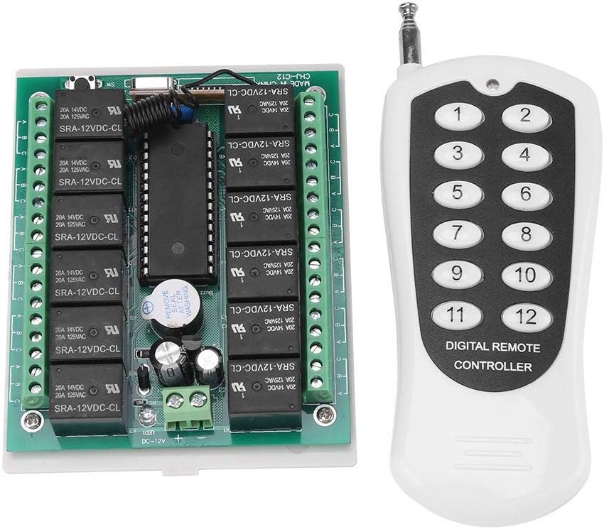 12V Relay 12 Channel RF Remote Control Switch Transmitter & Receiver Control for Home Automation