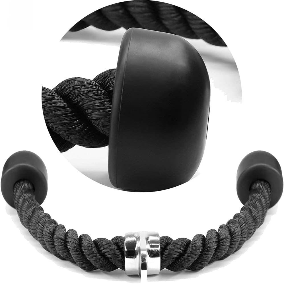 Tricep Rope Pull Down, Heavy Duty 27-inch Rope Length, Gym Accessories Coated Nylon Rope with Cast Steel Hook for Gym Workout Exercise
