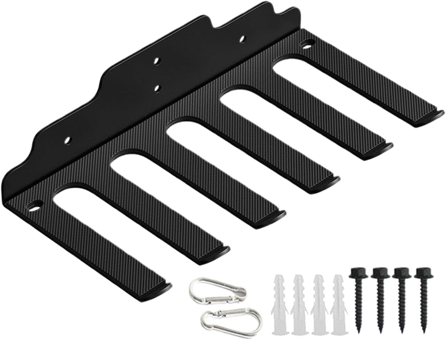 Generico Barbell Hanger Wall Mount, Multi-Purpose Workout Equipment Hanger with 6 Hooks, Anti-Rust Coated Resistance Bands Hanger for Lifting Belt and Exercise Gear Organization