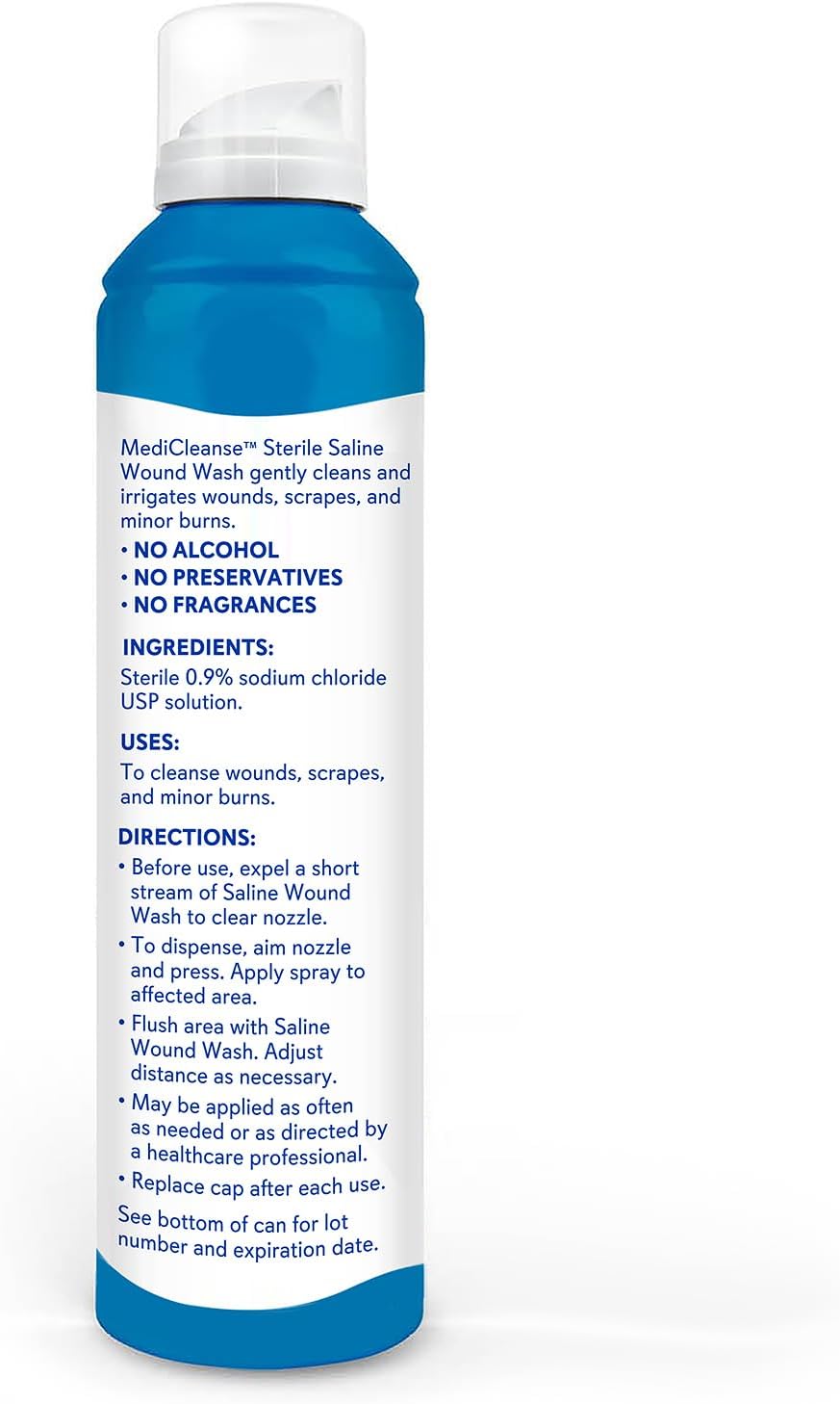 First Aid Sterile Saline Wound Wash, Promotes Healing, No Stinging or Burning, 7.4 oz (Pack of 3) - Made in USA