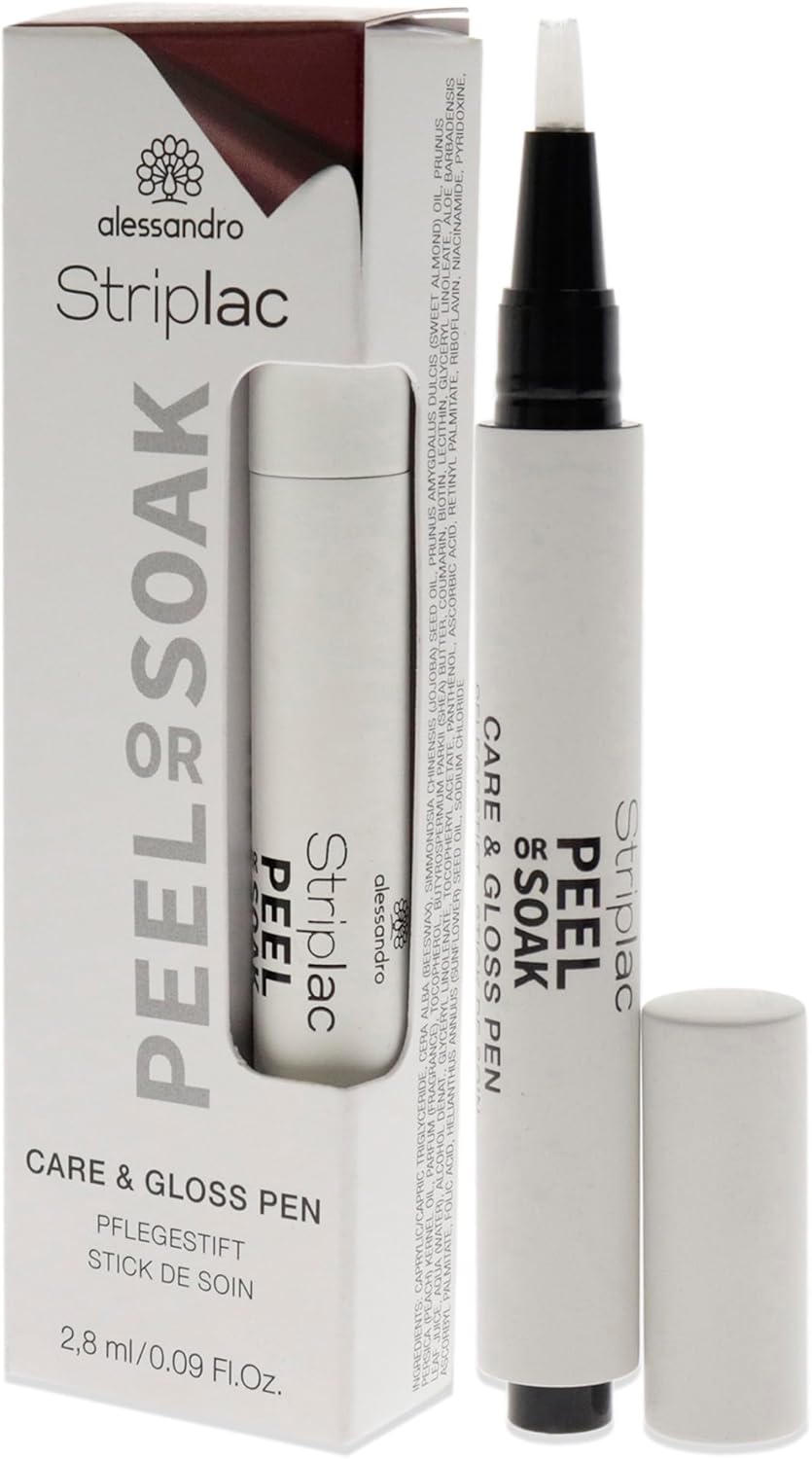 alessandro Striplac Peel Or Soak Care & Gloss Finish Travel & Travel Pencil 3ml