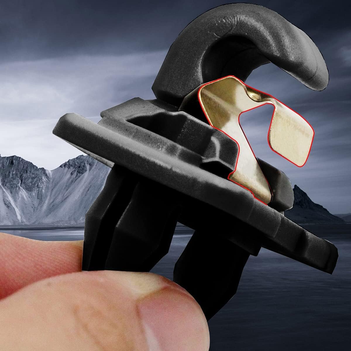 2-Pack Black Interior Sun Visor Hook Clip Base Makeup Mirror Fixing Bracket Compatible with A1 A3 A4 A5 Q3 Q5 OEM(8E0 857 562, 8U0 857 562A).