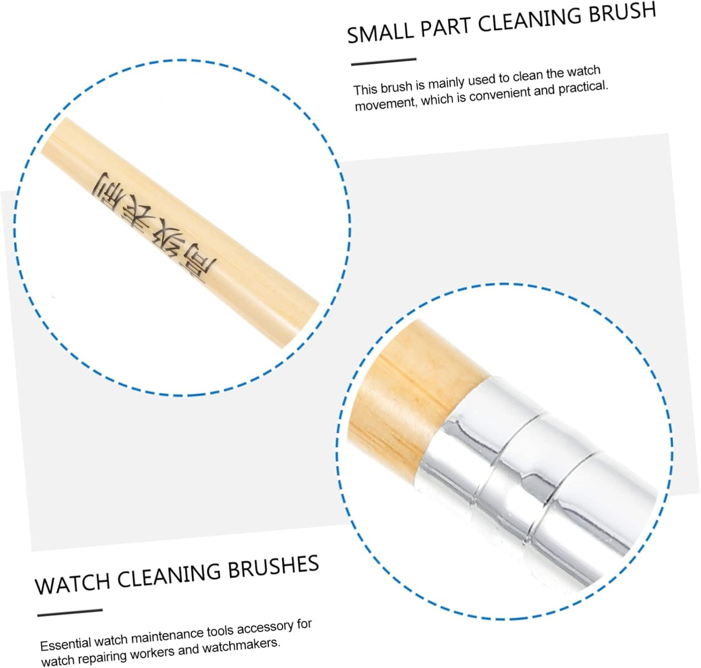 GANAZONO 2Pcs Watch Parts Cleaning Brush Watch Movement Cleaning Tools with Handle Essential for Watch Repairing and Maintenance Safe for All Watch Parts