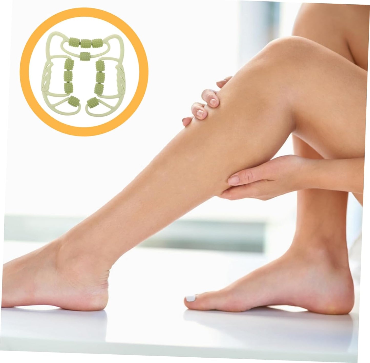 Toyvian Anello di Massaggio Muscolare Accessori Yoga per Donna tappetini per l'allenamento a casa Attrezzature per la burattatura Cinturino Elastico per Le Gambe Tappeto Yoga Spesso Verde
