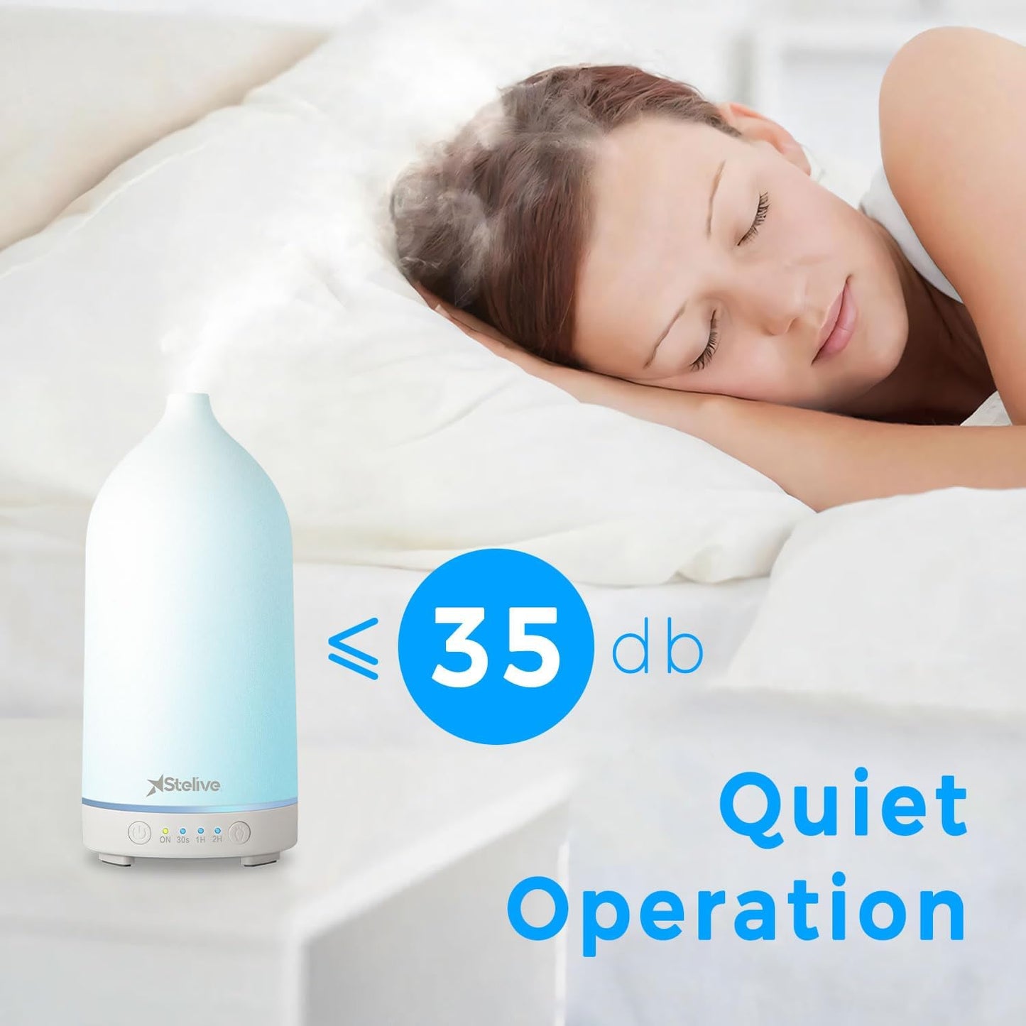 Stelive Essential Oil Diffuser, Ultrasonic Aromatherapy Diffuser 200ML, Aroma Diffuser with 7 Colours LED Night Lights, humidifying Benefits, for a Relaxing and Aromatic Atmosphere at Home or Office