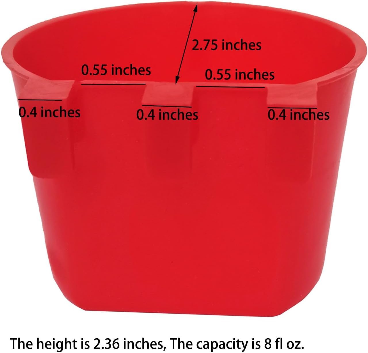 ORIBUKI 40 Pack Cage Cups Birds Feeders Seed Bowl Chicken Feeding Watering Dish Rabbit Water Food Hanging Wire Cages Box 8oz Coop Cups for Pet Parrot Parakeet Gamefowl Poultry Pigeon (Red)