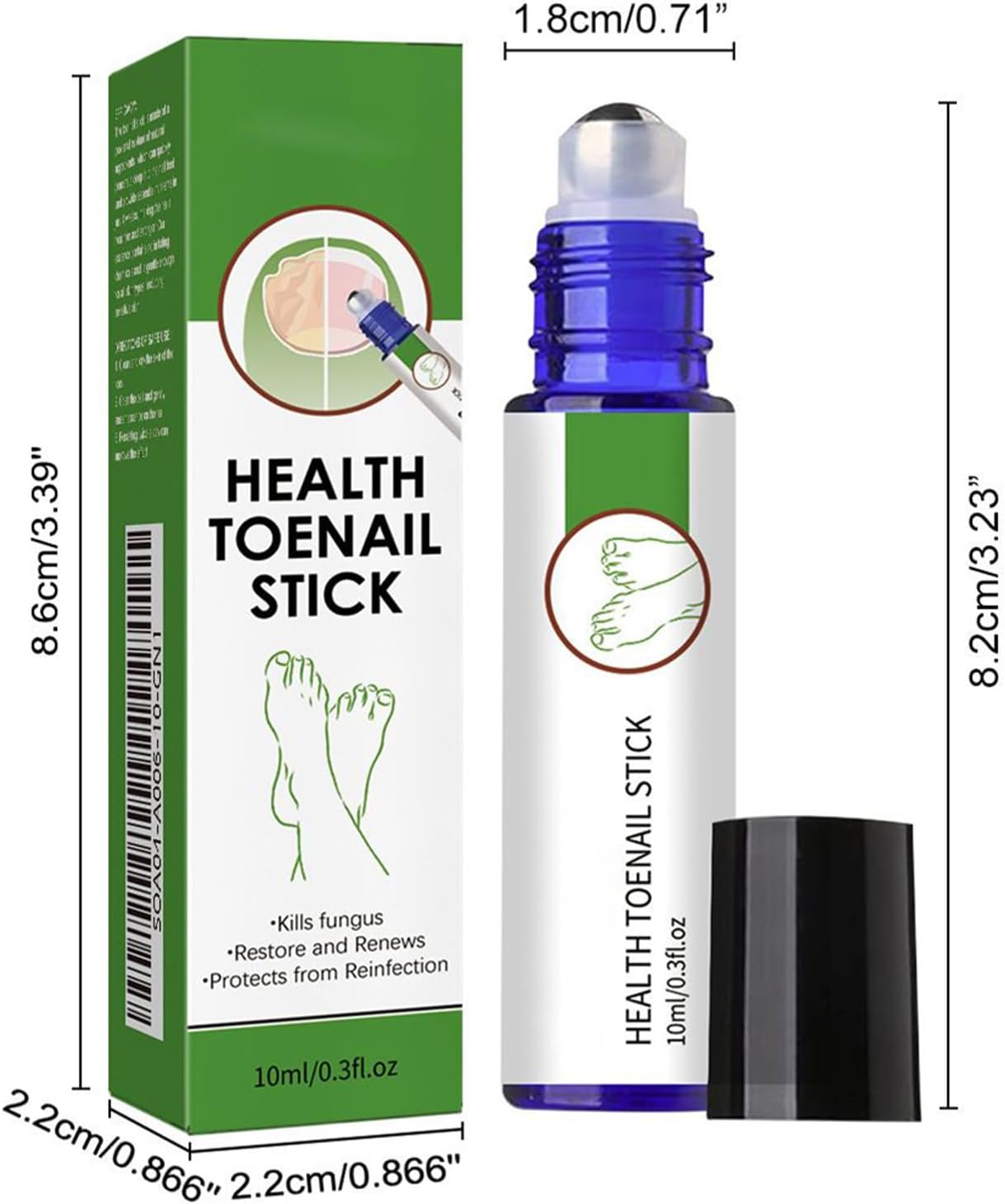 Nail Care Liquid, Extra Strength Nail Strengthener Roller, 0.71x0.71x3.23 inches Adorable Compact Gentle Soothing Toenail Cares Supplies for Adults Family, Restoring Comfort