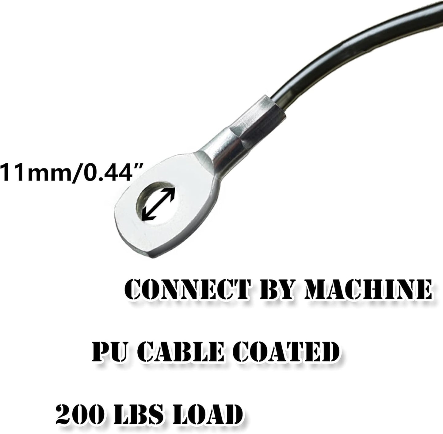 J Bryant Fitness Gym Replacement Cable Fitness Pulley Cable Thick 0.2inch/5mm Heavy Duty Steel Wire Rope for Home Gym Cable Pulley Attachments Machine Accessories (Type-A, 39.3")