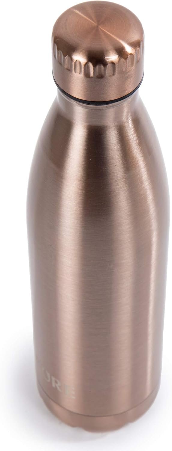 PURE Pure Premium-Quality 750ml Sports Large Stainless Steel Vacuum Insulated Metallic Water Bottle, 25 oz, Rose Gold