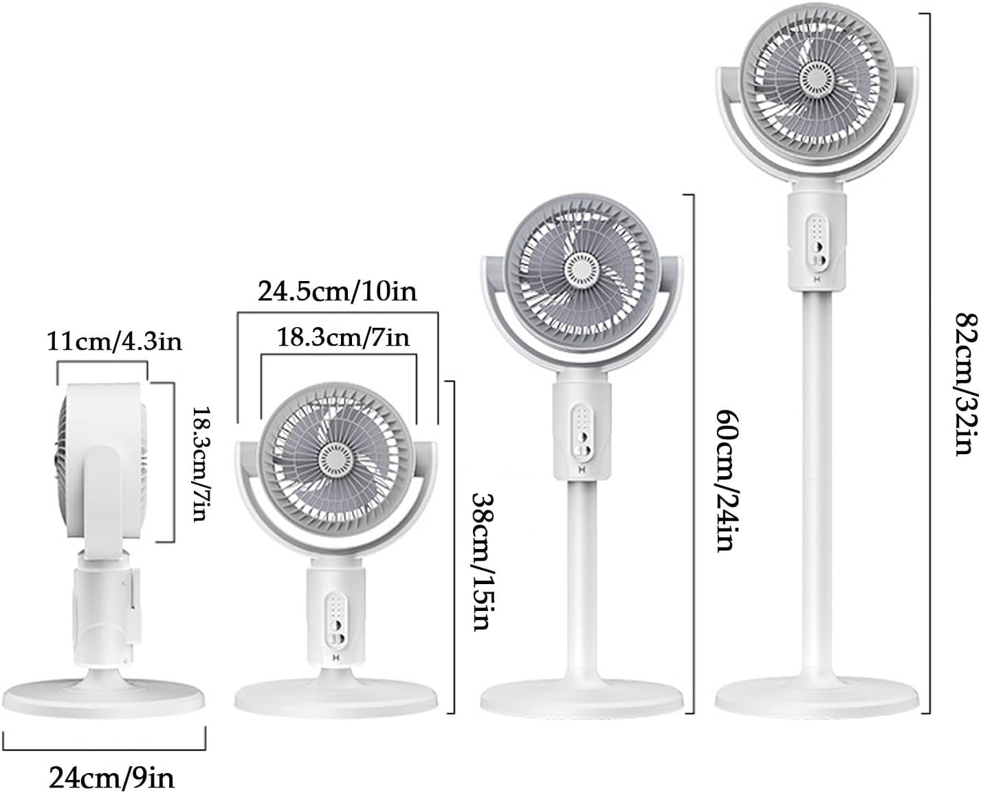 Standing Fan For Bedroom, Air Circulator, 5 Speeds, 3 In 1 Pedestal & Tabletop, Adjustable Height, With Remote Control, For Home, Dorm