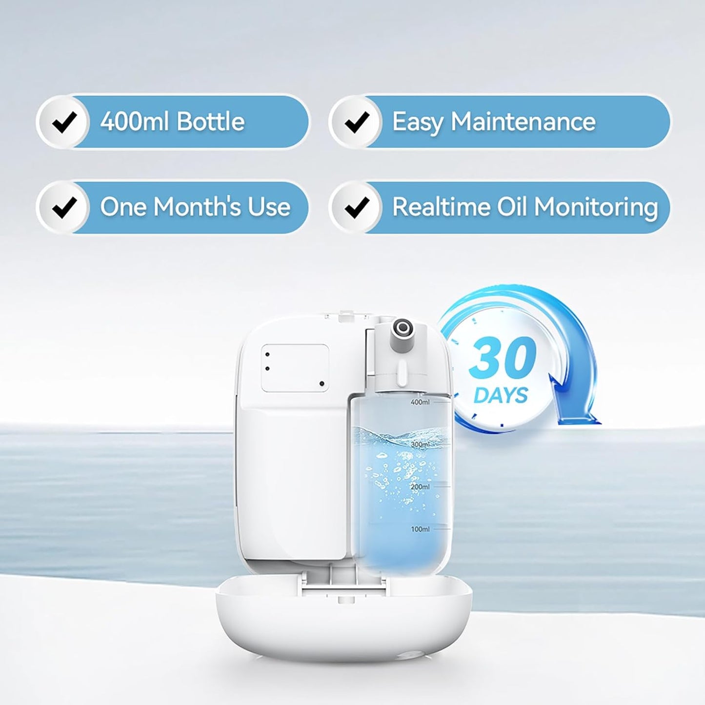BAIESHIJI Upgraded Scent Air Machine for Home Cover Up to 2000 sq.ft, Hotel and Commercial Use Essential Oil Diffuser 400ML, Waterless Cold Air Diffuser for Home, Office