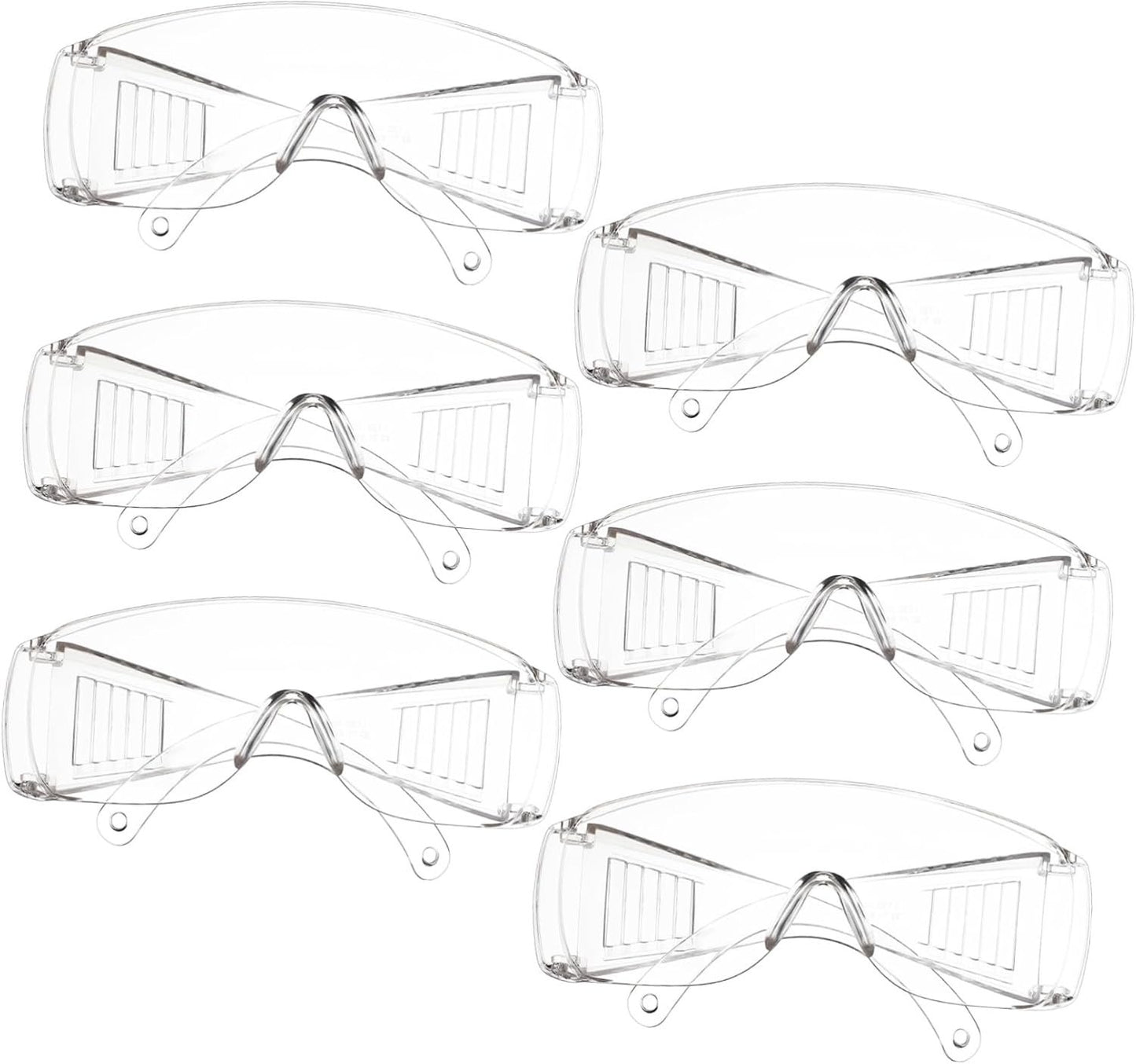 BUGUUYO 6 Sets Construction Safety Glasses Full Frame over Safety Eye Protection