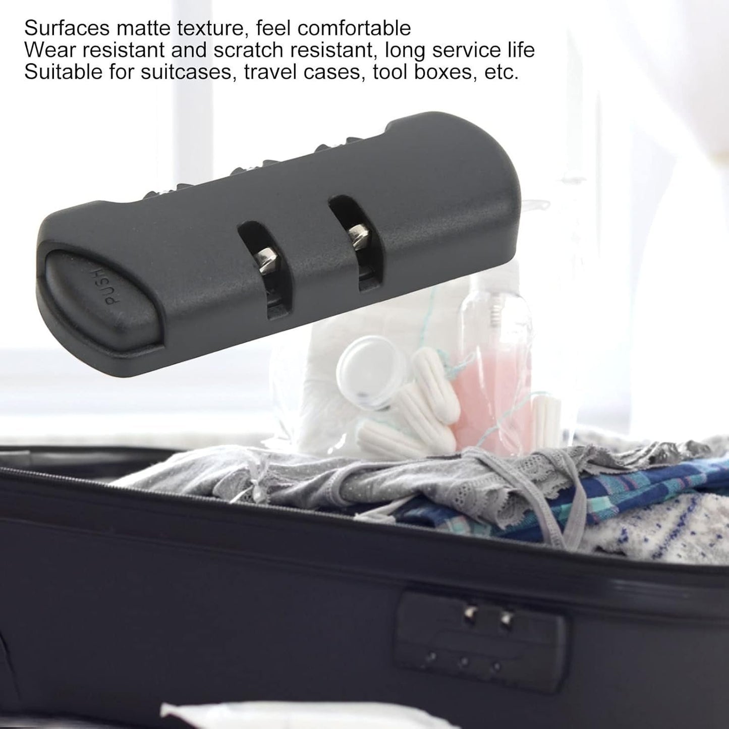 Luggage Password Lock,High Security 3 Digit Password Frosted Texture Replacement Luggage Lock for Suitcases Tool Boxes