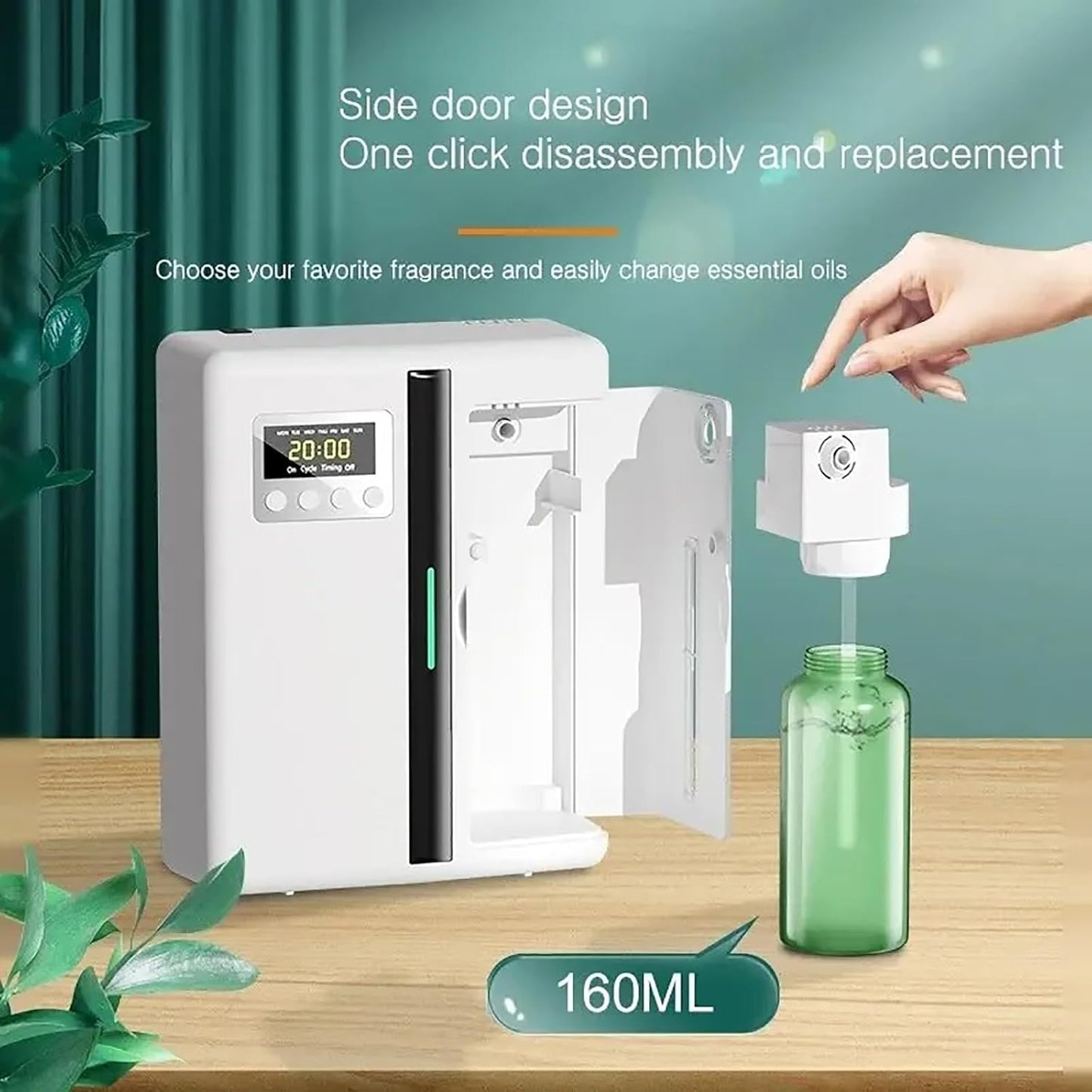 Scent Air Machine for Home, Waterless Essential Oil Diffuser Wall-Mounted Fragrance Machine 160ml, Hotel Collection Diffuser for Large Room, Hotel, Spa, Office Black(White)