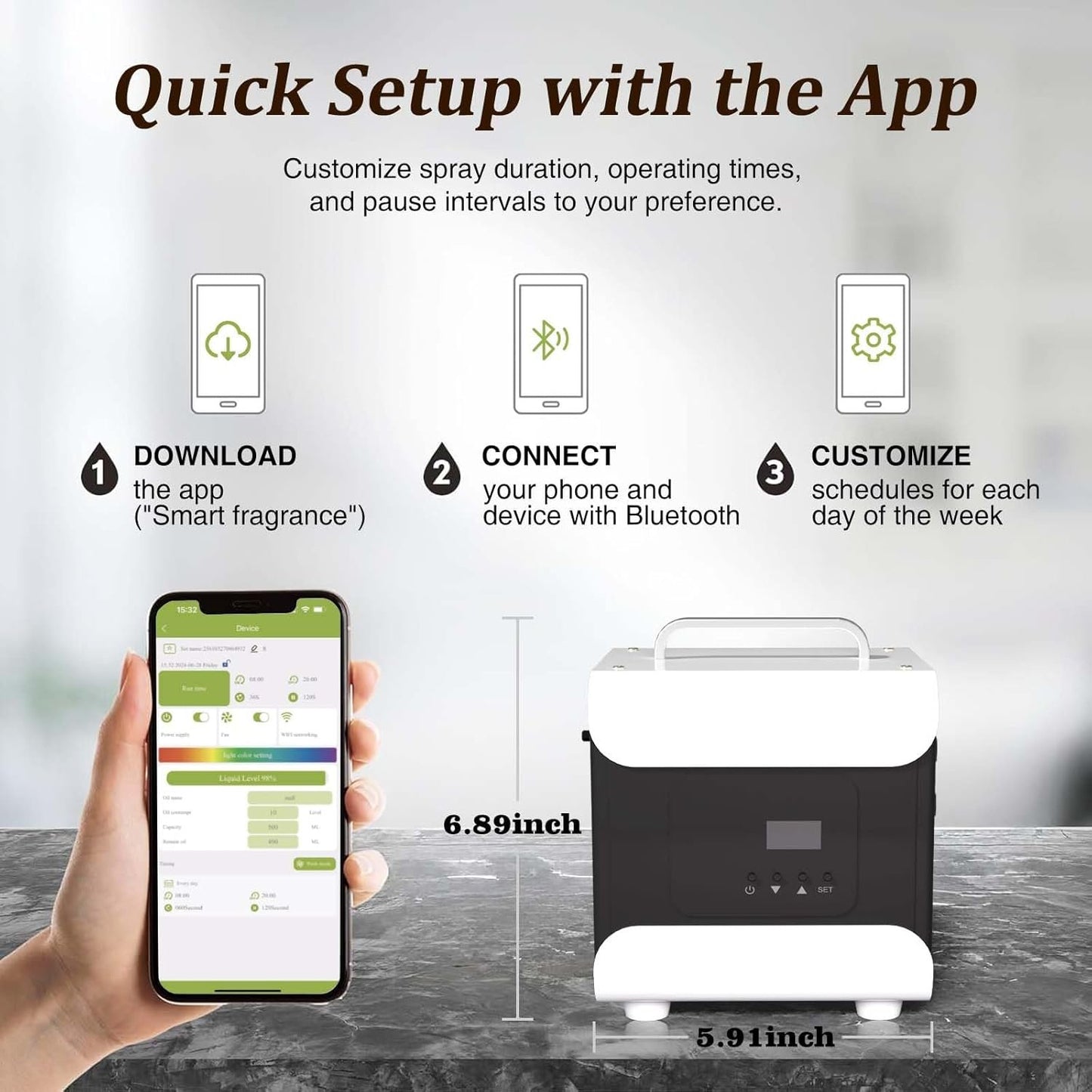 Lacidoll Whole House Aroma Diffuser, 5000 Square Feet Coverage, Wi-Fi & Bluetooth App Control, 1000ml Hotel Collection, Waterless Cold Air Diffuser for Room