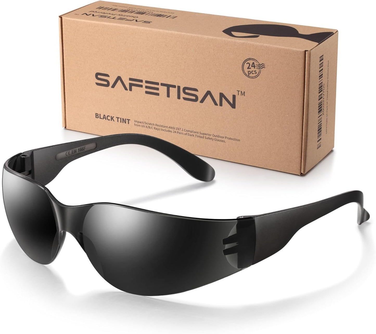 Bulk Pack of Tinted Safety Glasses (UV Protection Safety Sunglasses) Impact & Ballistic Resistant Goggles
