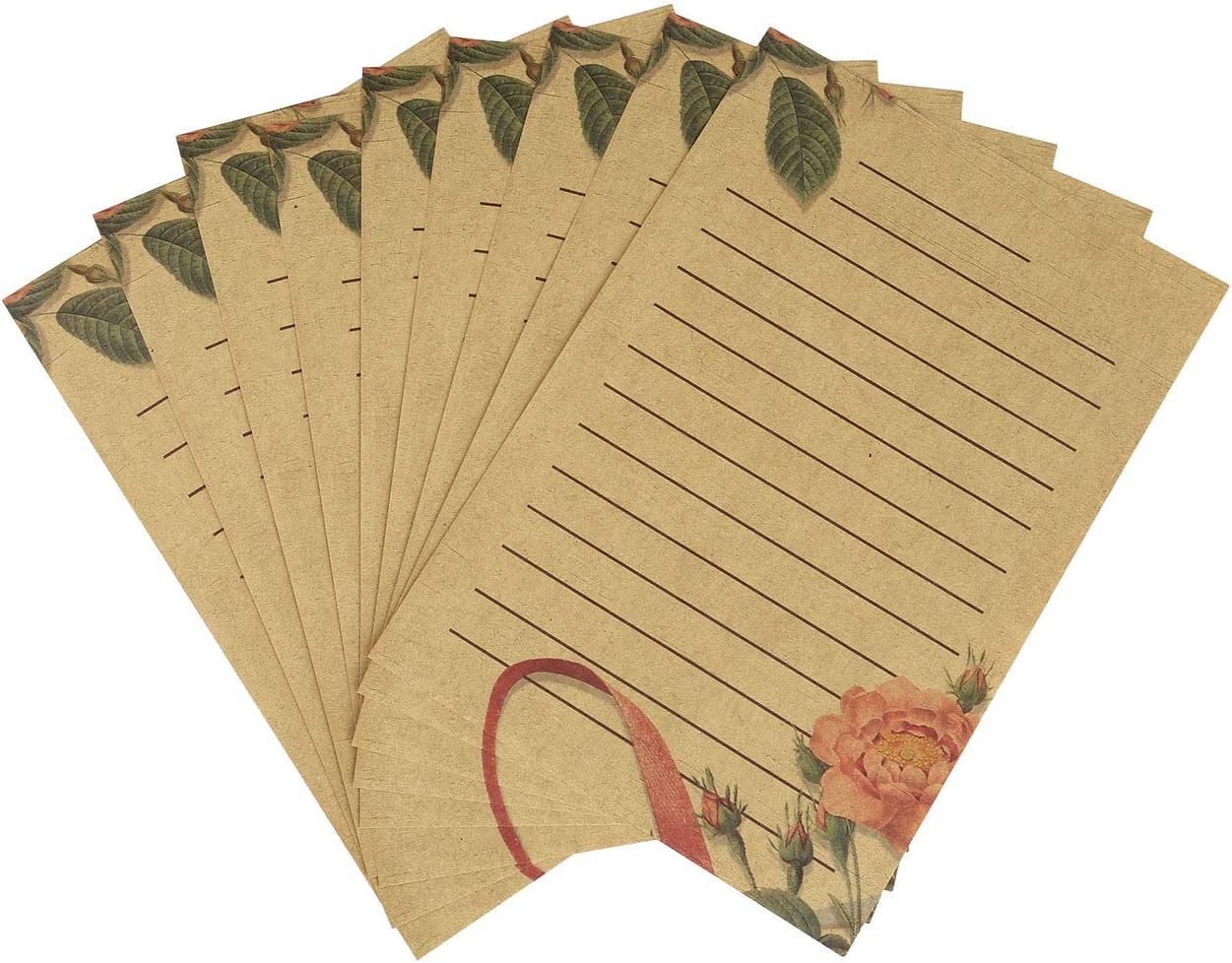 Yoption 56 Sheet Vintage Stationery Paper, Antique Old Fashion Writing Paper for Invitations, Scrapbooking, Penpal, Calligraphy, 7 Design (Writing Stationery Paper Letter Set)