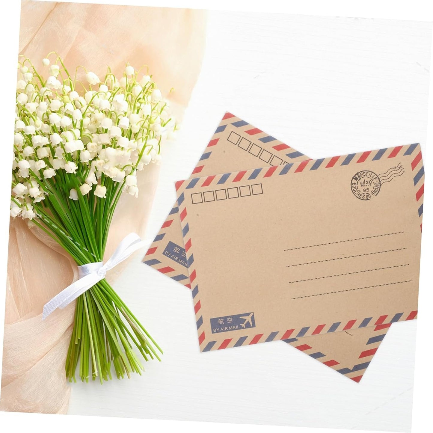 DOITOOL 48Pcs Vintage Airmail Stationery Set with Envelopes and Writing Papers for Letters Invitations and Greeting Cards Retro Envelope Kit for Weddings and Business
