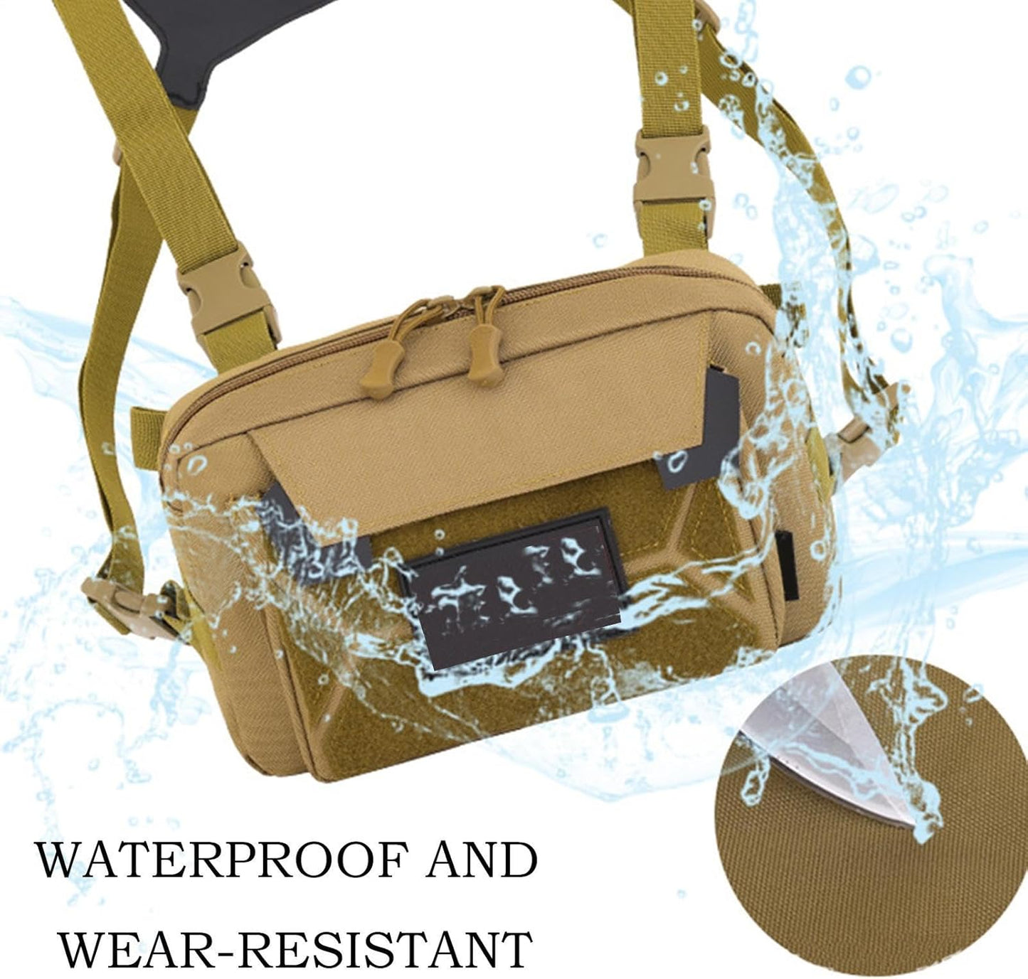 Gitekain Chest Bag, Waistcoat Backpack, Portable Waterproof Design, Shockproof Outdoor Gear, Ideal for Travel, Sports, Camping, Hiking, and Daily Adventure, 5.7x9.8 inches