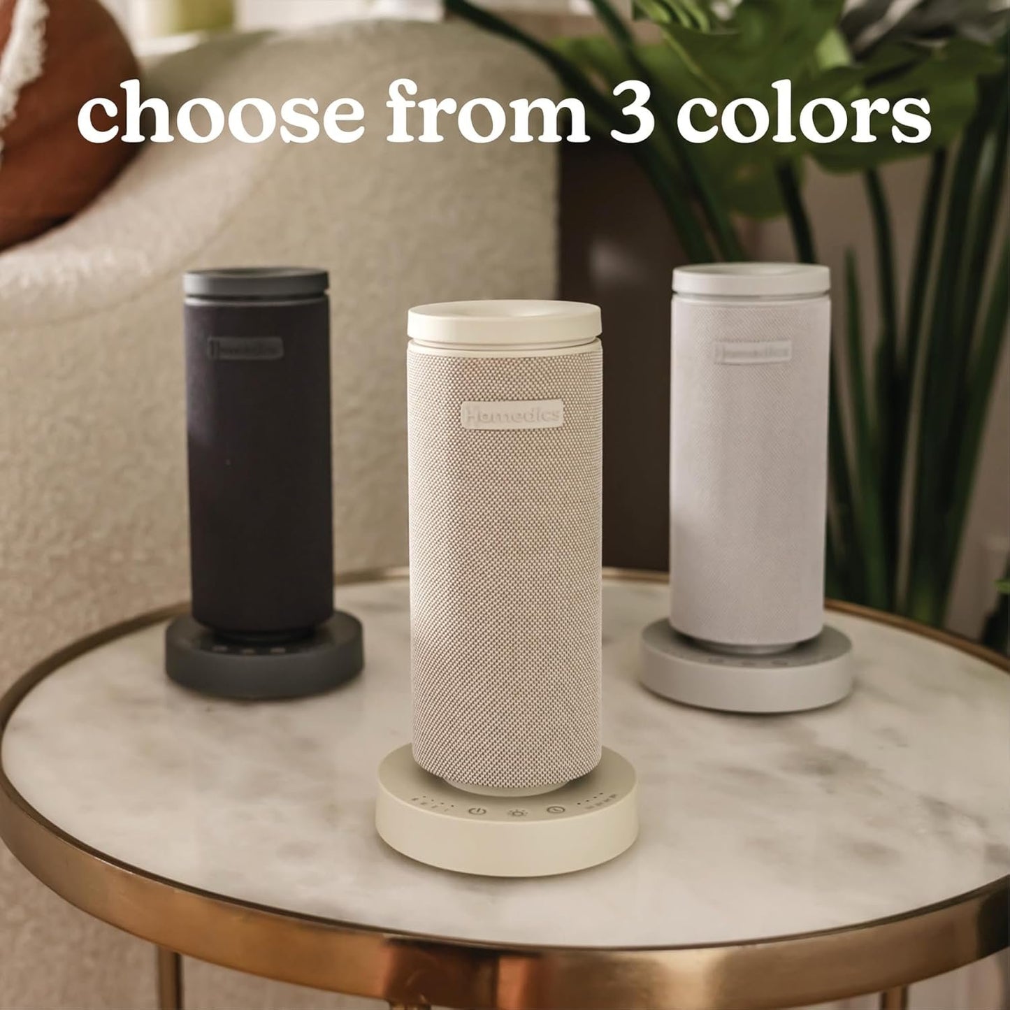 Homedics SereneScent Mini Fabric Rechargeable Waterless Diffuser, Cordless Aromatherapy Device, Use with SereneScent Oil 15ml (Sold Separately), Adjustable Mist Intensity & Ambient Light, Gray