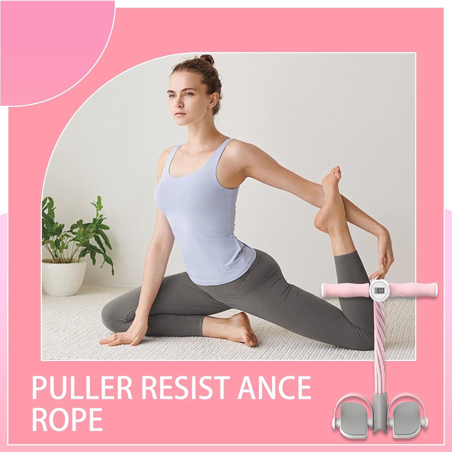 Fitness Pedal Puller Rope, Elastic Tension Training Equipment, Consistent Exercise Efficiency, Pedal Ankle Exerciser for Arms, Abdomen, Stomach, Biceps, Legs, Shoulders, Stretching and Workout Gear