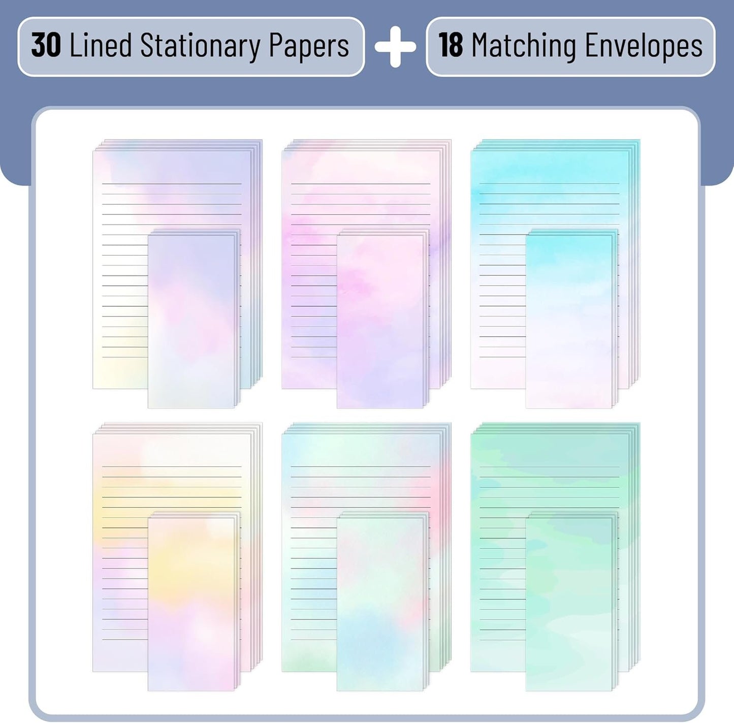 Mr. Pen- Stationery Writing Paper with Envelopes, 30 Letter Writing Paper with 18 Envelopes, Cute Stationary Set for Writing Letters, 8.18 x 5.5 Inch Stationary Paper and 6.55 x 3.2 Inch Envelopes