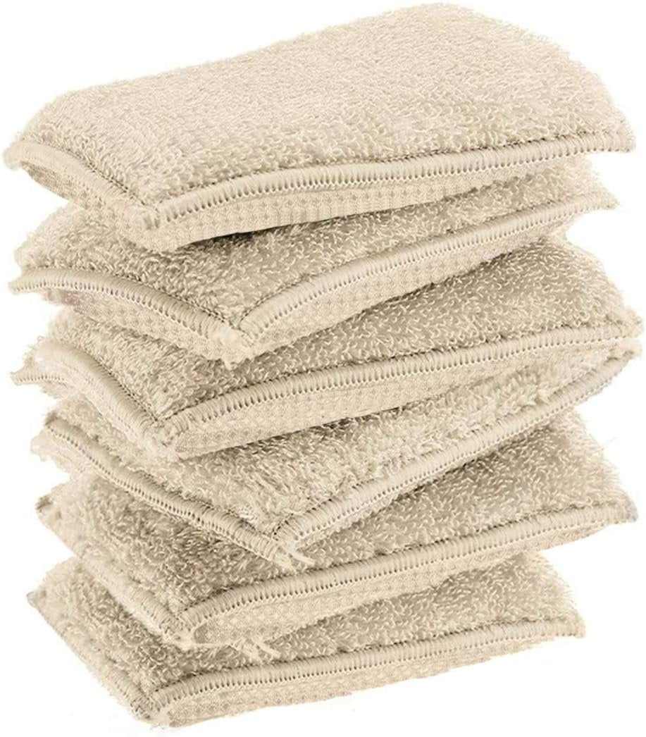 KMAKII Bamboo Kitchen Sponges Dish Sponge Super Absorbent Natural Dish Sponges, Pack of 6