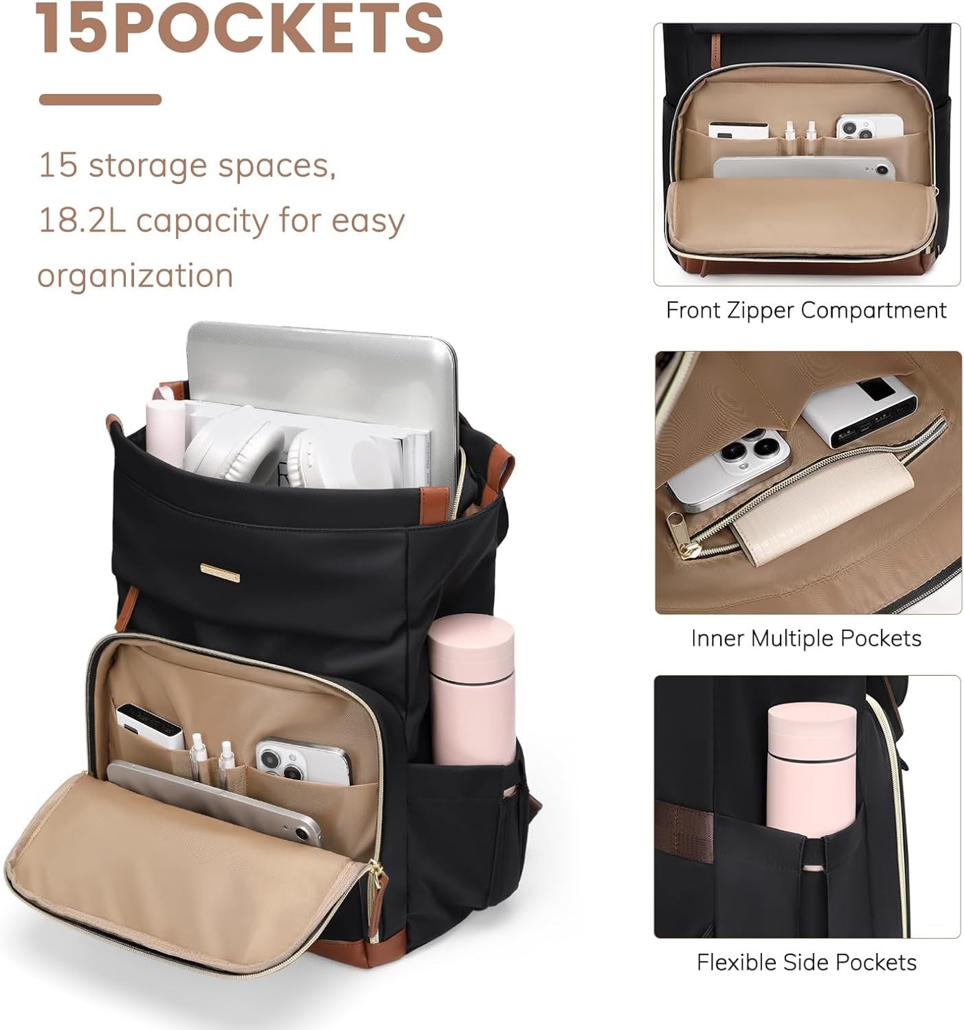 GOLF QUALITY Convertible Backpack Women Carry on Tote Laptop Backpack Bookbag for College Work Nurse Travel