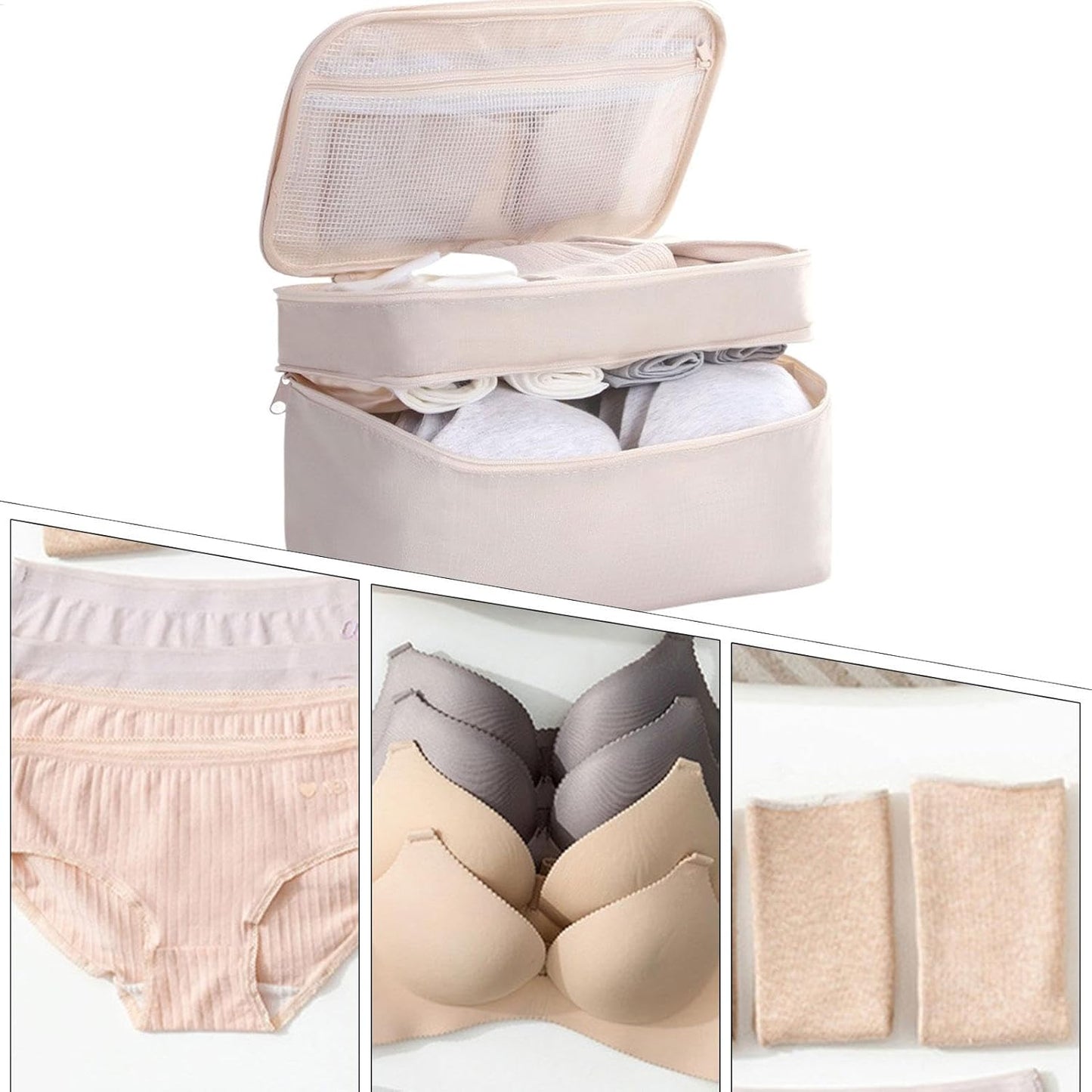 Undergarment Travel Bag - Lingerie Packing Bag, Underwear Organizer | Folding Travel Storage Pouch, Multifunctional Clothes Bag Portable, Compact Garment Holder for Suitcase Organization
