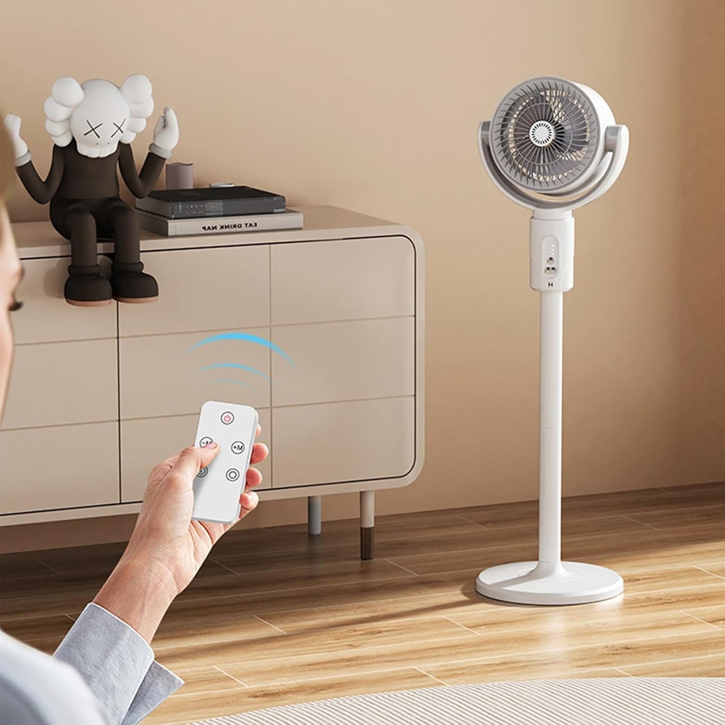 Standing Fan For Bedroom, Air Circulator, 5 Speeds, 3 In 1 Pedestal & Tabletop, Adjustable Height, With Remote Control, For Home, Dorm