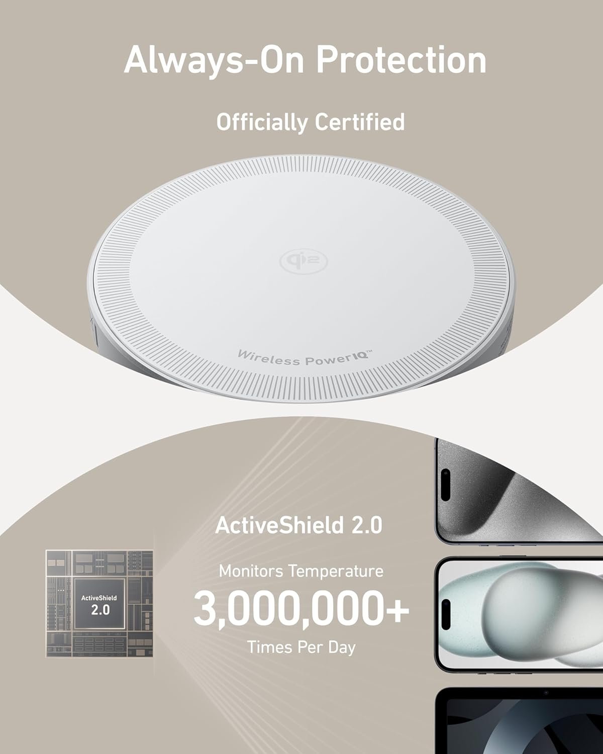 Anker MagSafe Charger Pad Compatible, MagGo iPhone 16 Wireless Charger Pad, Qi2 Certified 15W Wireless Charger, for iPhone 16/16 Plus/16 Pro/16 Pro Max/15/14/13/12 Series (Charger Not Included)