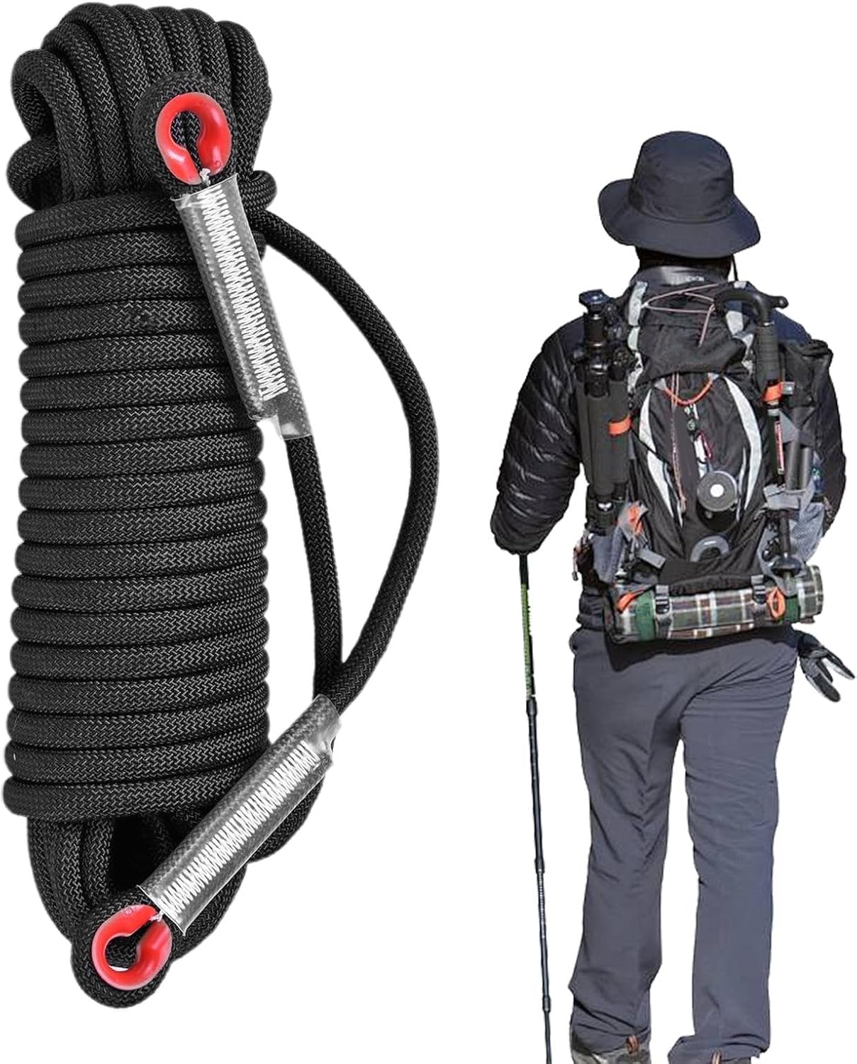 Climbing Rope, Workout Rope for Climbing, Mountaineering Safety Equipment, Outdoor Workouts Accessories, Survival Gear Hiking Training, Enhanced Knot Tying Usability