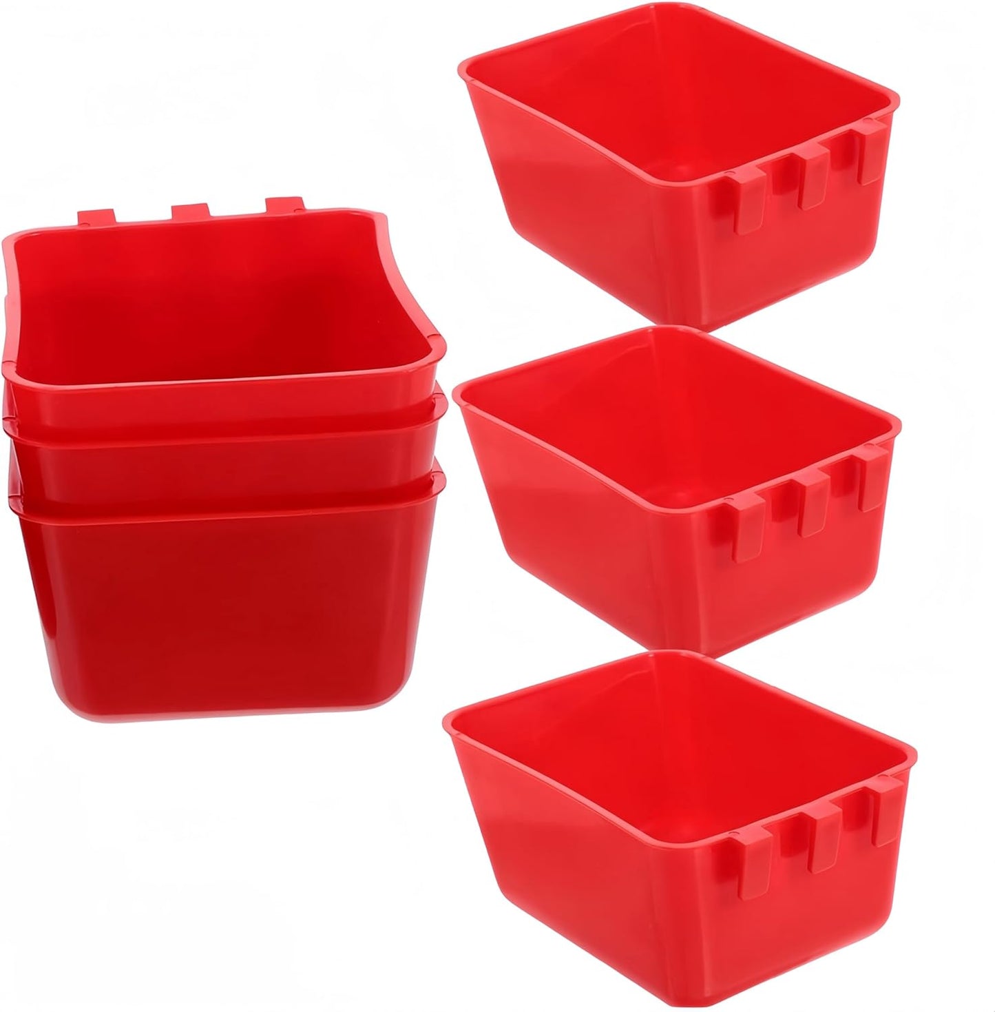 6 Pack Hanging Cage Bird Cups, Chicken Cage Seed Bowl,Plastic Bird Coop Trough, Hanging Feeding Cups Chicken Coop Supplies, Small Animal Feeder for Gamefowl Parrot Parakeet Poultry
