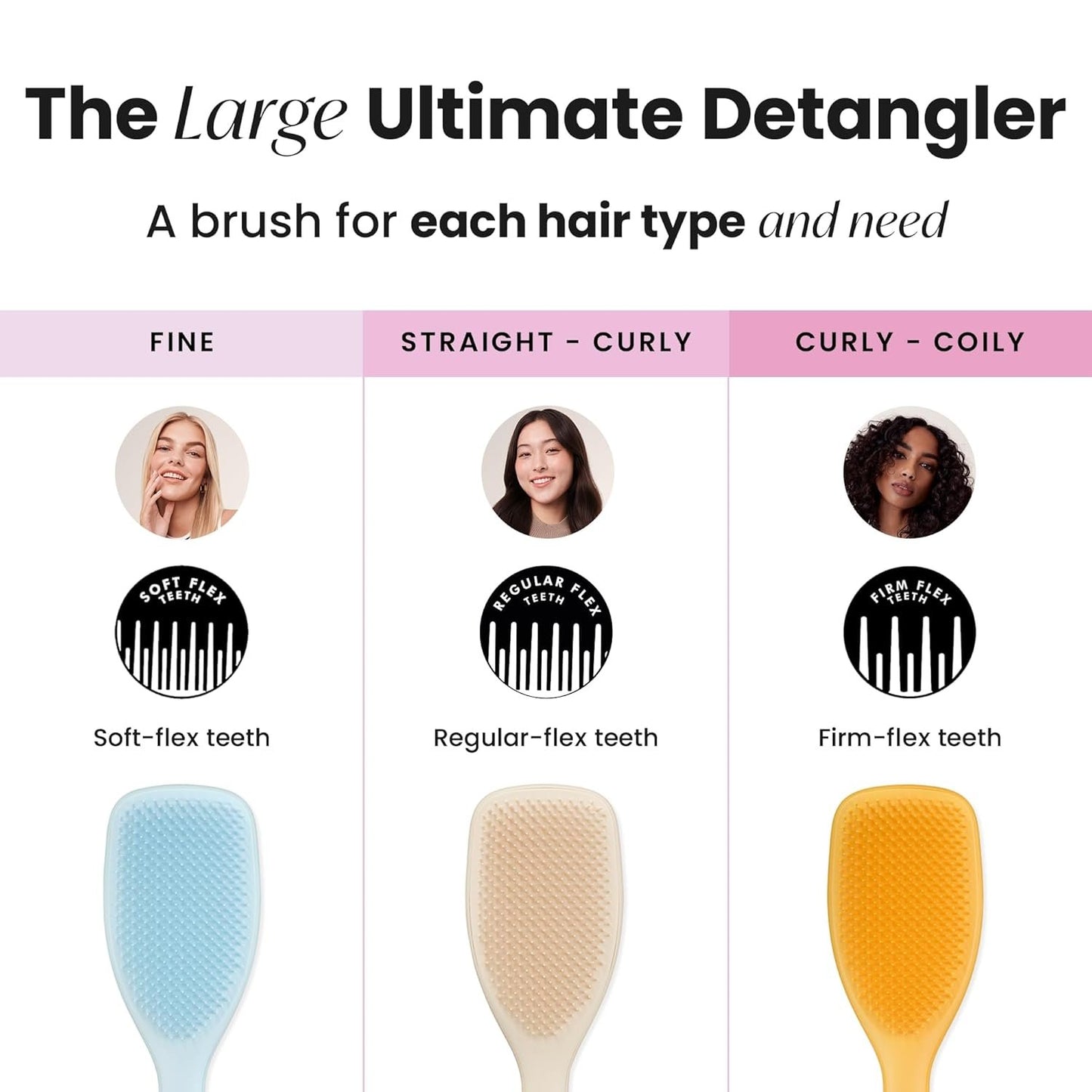 Tangle Teezer | The Large The Ultimate Detangler Hairbrush | Perfect for Long, Thick, Curly & Textured Hair | Two-Tiered Teeth for Gentle Detangling | Reduces Breakage | Ergonomic Handle | Cappucino