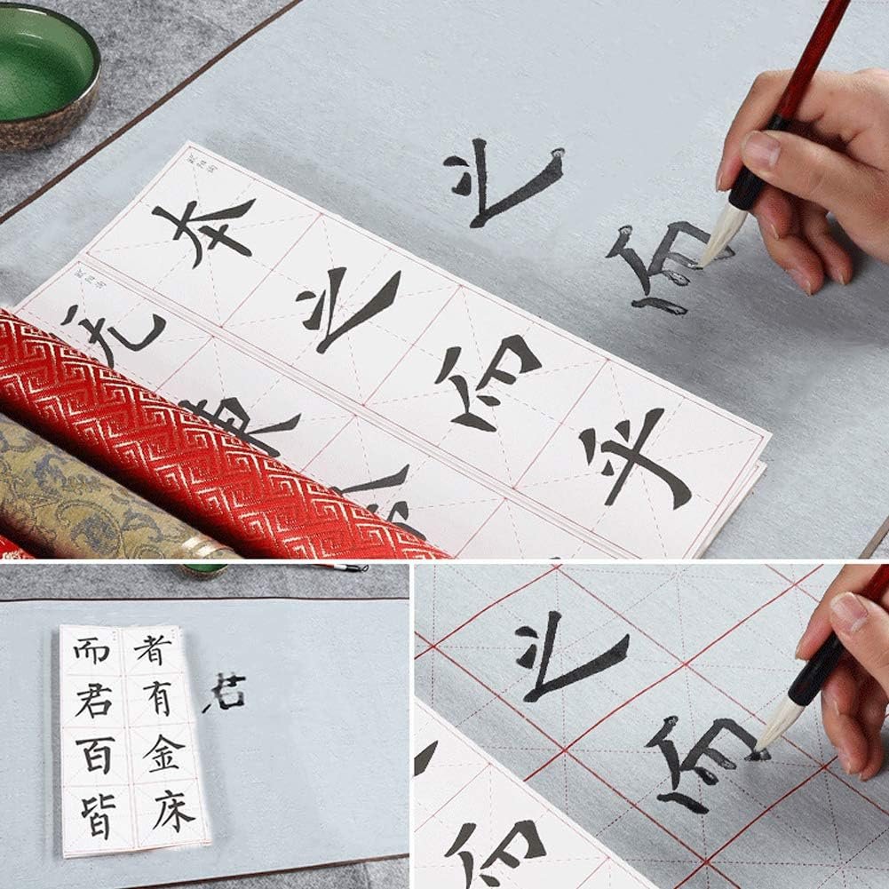 Water Writing Cloth, Brocade Nonwoven Reusable Drawing Paper Supports Clear Water Writing Chinese Calligraphy Practicing Tool for Student Stationery