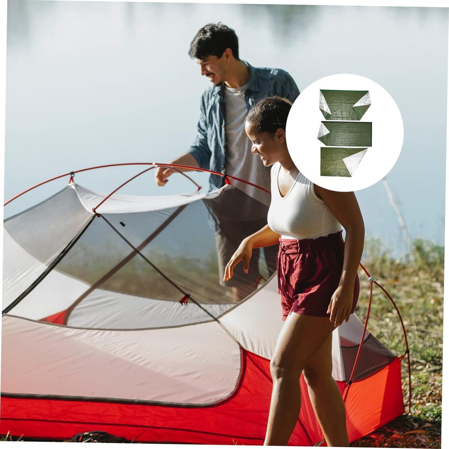 2pcs Emergency Tent Set Tents Sleep Sack Sleeping Bag Survival Sleeping Sack Emergency Sleeping Sack Camping Tent Warm Blanket Life-Saving Travel Pe Tear-Resistant Material