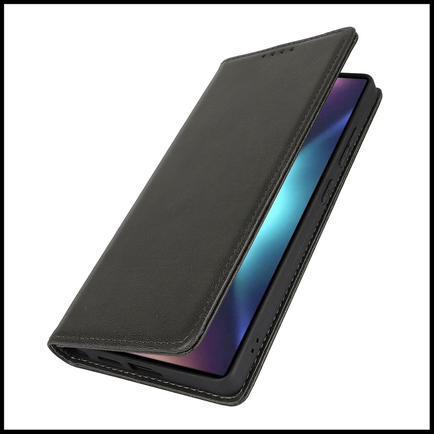 FROLAN for Samsung Galaxy S25 Ultra Wallet Case, Premium PU Leather with Credit Card Holder Slot Flip Folio Magnetic Kickstand Drop Protection Shockproof Phone Cover 6.9 Inch (Black)