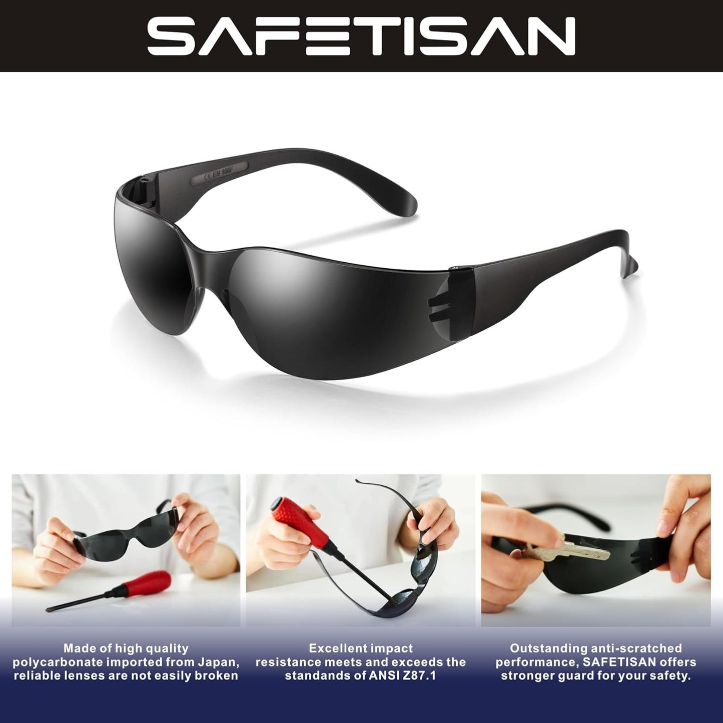 Bulk Pack of Tinted Safety Glasses (UV Protection Safety Sunglasses) Impact & Ballistic Resistant Goggles