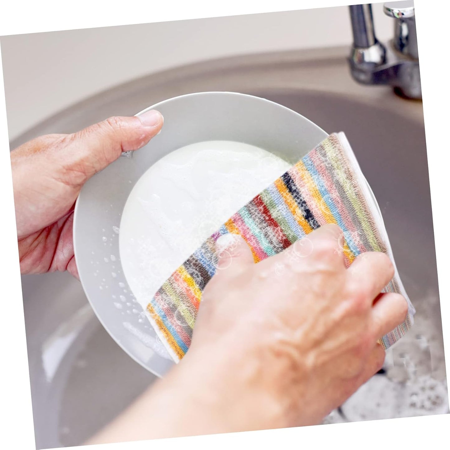 KICHOUSE Home Cleaning Essentials Confezione Da 10 Asciugamani A Righe Strofinacci Da Cucina Morbidi Assorbenti Traspiranti Asciugatura Rapida Per Cucina E Bagno Colore Casuale