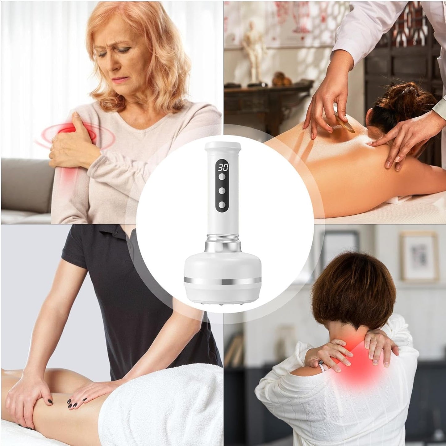 Massager A Coppa Elettrica - Dispositivo A Coppa Per Tutti Gli Usi | Kit Di Massaggio A Vuoto, Strumento Di Massaggio Elettrico Ricaricabile A 3 Livelli Per La Cura Postpartum