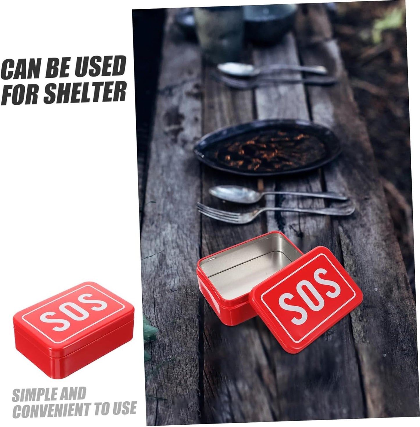 4 Pcs Wilderness Storage Bin Tool Chest Emergency Kit Toolbox Tin Box Pocket