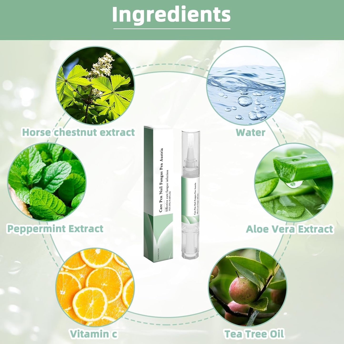 3 Pcs Nail Care Pen for Nail Care with Aloe Vera Tea Tree Oil Vitamin E Nail Growth
