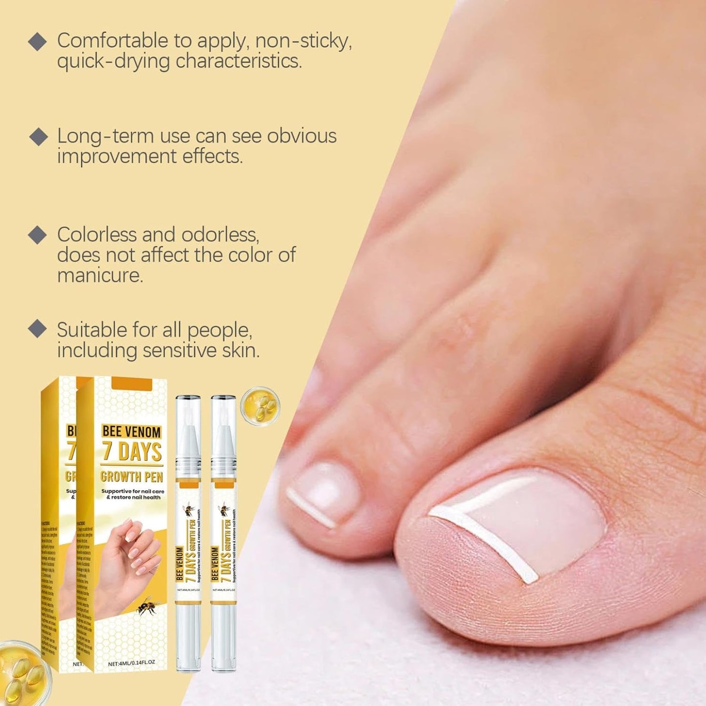 2ml Nail Care Fluid, Strengthen Nails, Smoothes Roughness, Quick Absorption, Long-Lasting Protection(2 Pack)