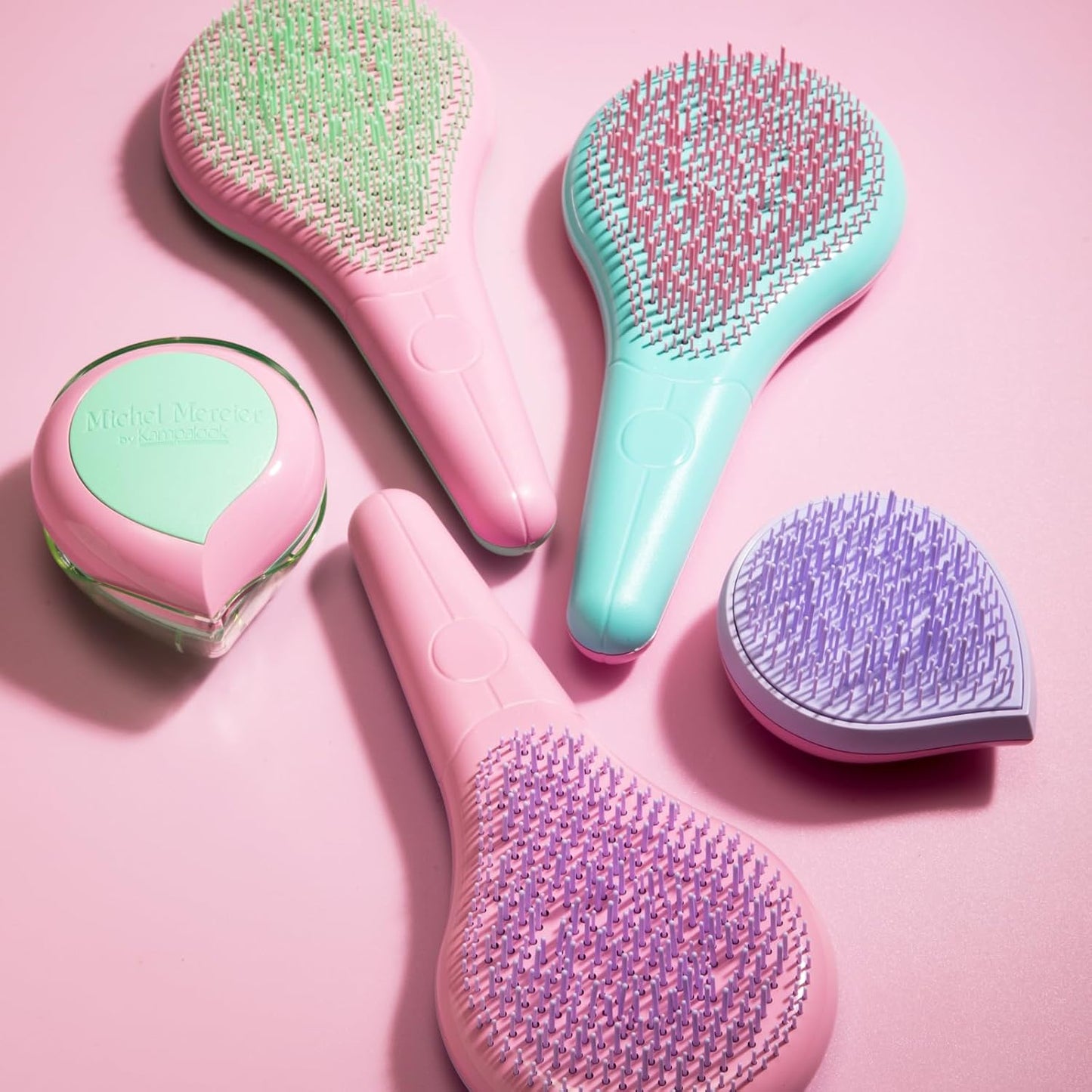 Michel Mercier Home and Travel Detangler Set - Fine Hair for Unisex 2 Pc The Classic Detangler Brush, The Travel Detangler Brush