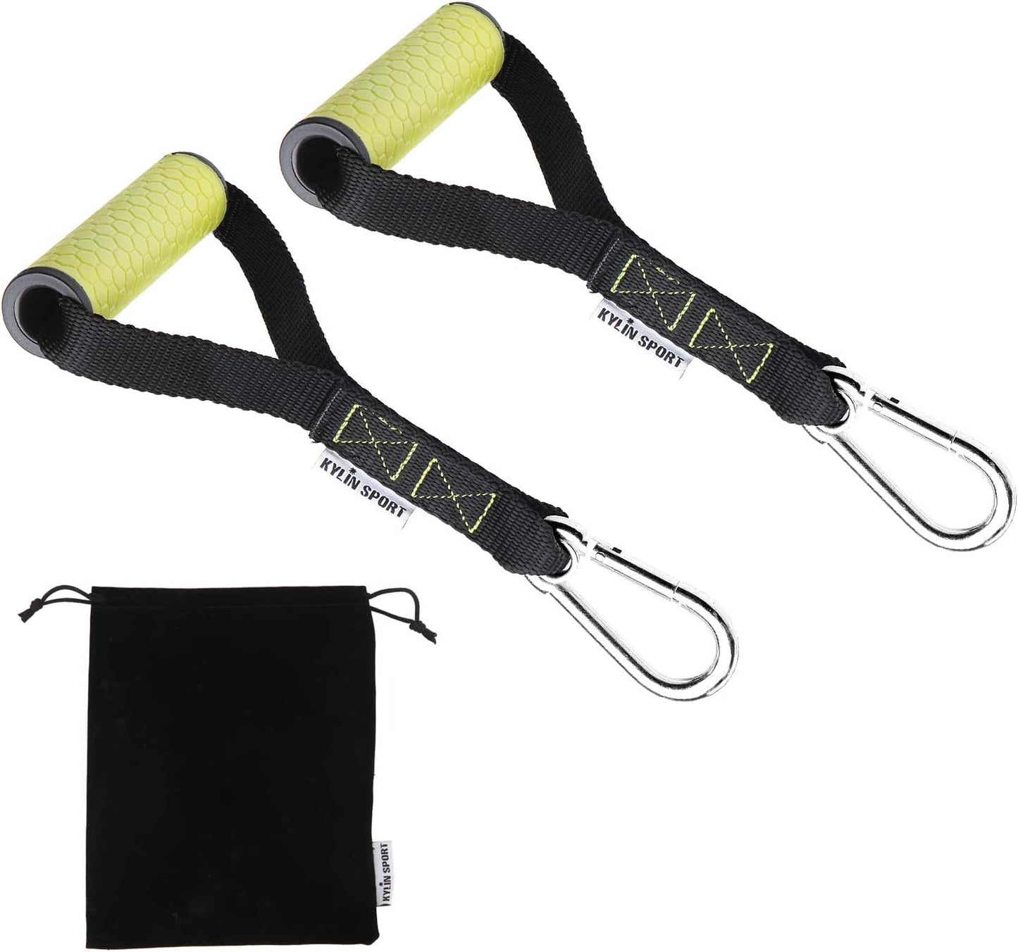 KYLIN SPORT Exercise Handles for Upgraded Cable Machine Attachments Silicon Handle Grip with Metal Carabiner Colorful Version (Set of 2)