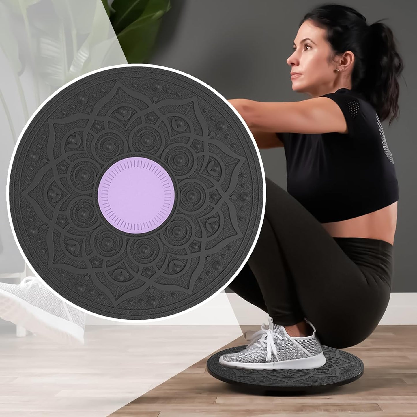 Wobble Balance Board – core workout disc, rotating trainer | anti-slip, massage zone, fitness balance gear for strength building, yoga practice, and home exercise environments