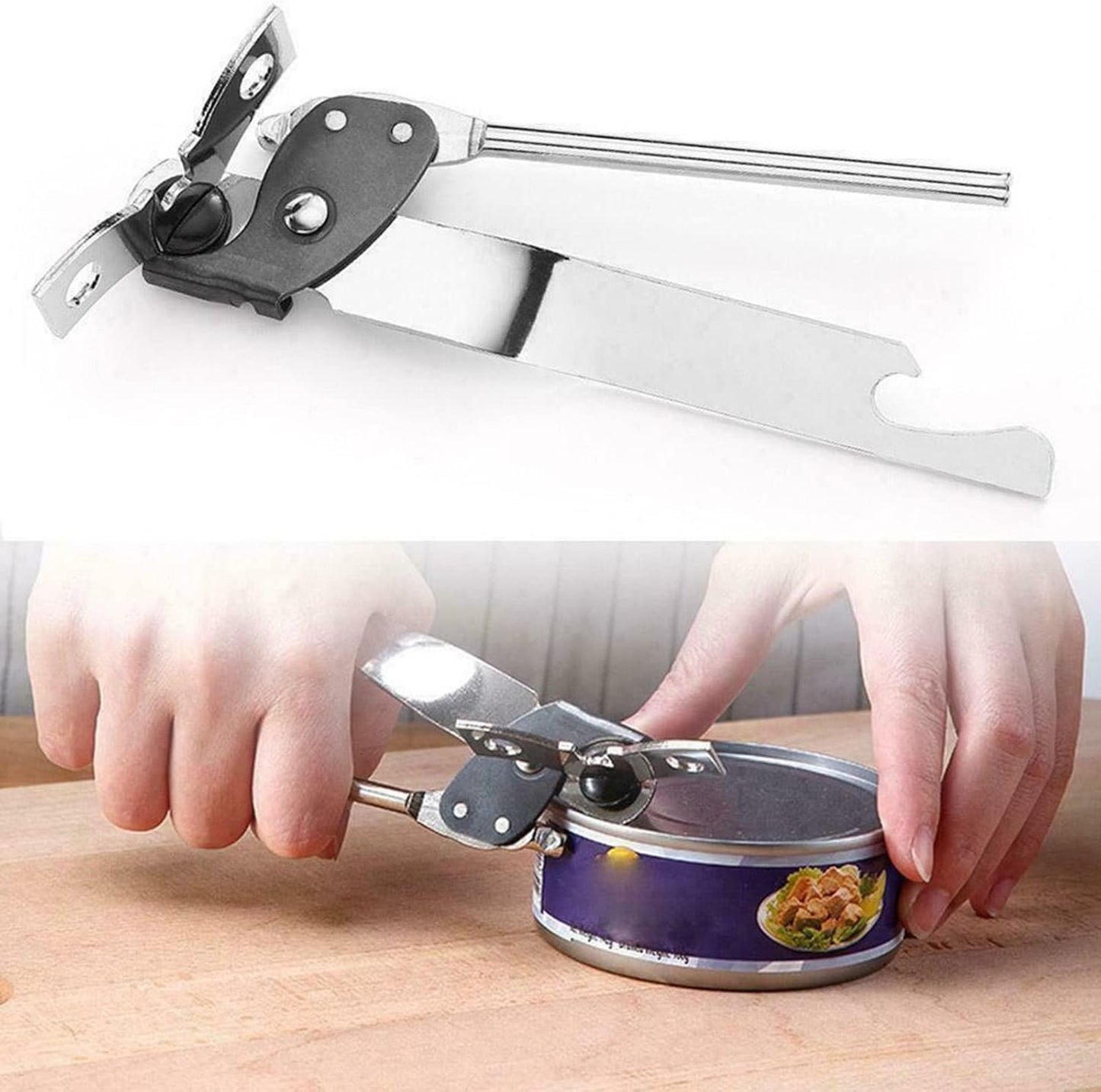 Manual Can Opener Kitchen Tools DIY Can Opener Side Gadgets Cordless Bottle Opener (as shown, One Size)